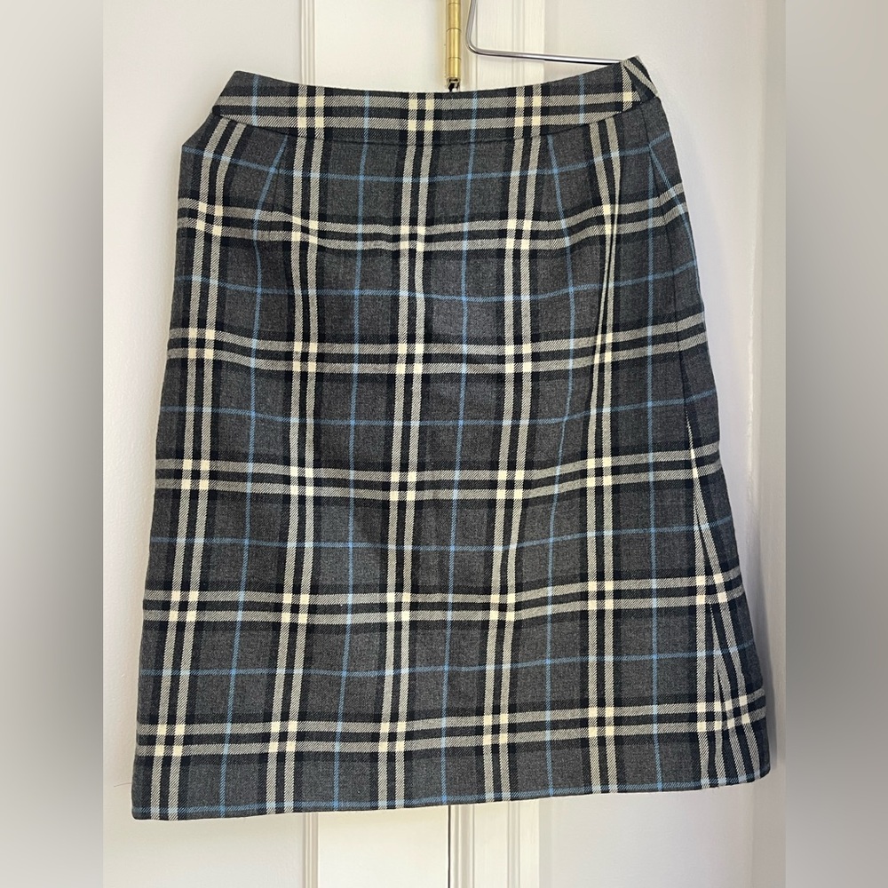 Burberry Blue Label Wool Plaid Skirt
